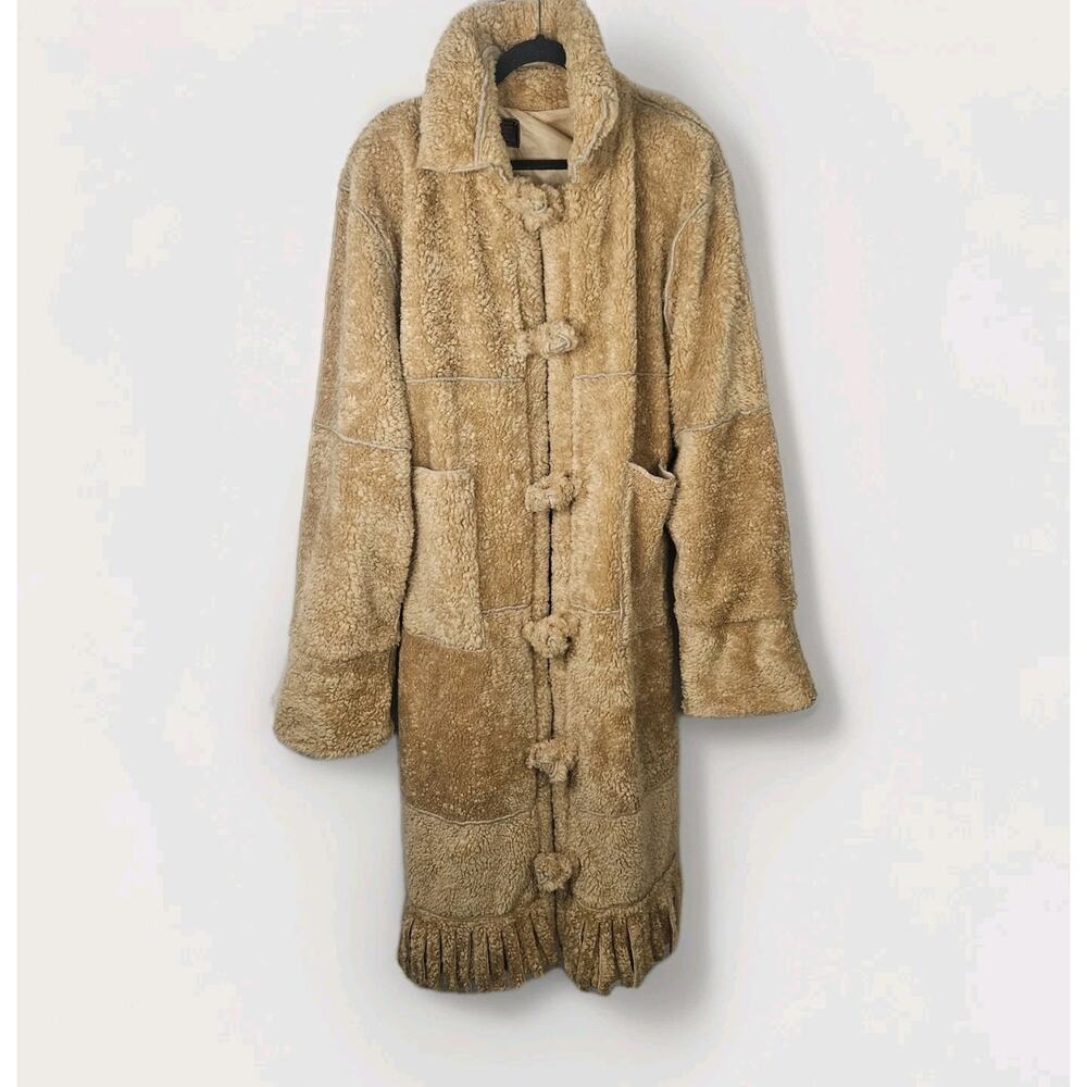 Vintage Marena Marena Two Coat Tan Womens 3X Long Sherpa Overcoat w Hat